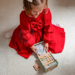 WOOPIE GREEN Drewniana Kasa Sklepowa Edukacyjna z Akcesoriami 23 el. FSC