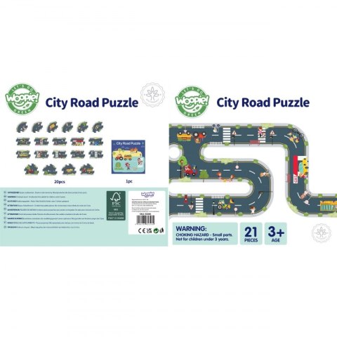 WOOPIE GREEN Droga Puzzle dla Dzieci Autostrada Makieta 21 el. Certyfikat FSC