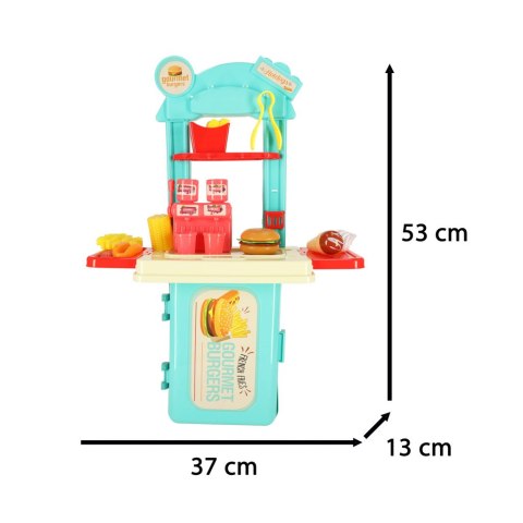 Kuchnia dla dzieci w walizce zestaw do hamburgerów fastfood lody lodziarnia frytki Kuchnia dla dzieci w walizce zestaw do hamburgerów fastfood lody lodziarnia frytki