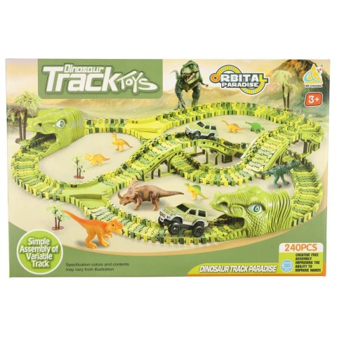 Tor wyścigowy dinozaury samochody XXL TRACK 240 elementów Tor wyścigowy dinozaury samochody XXL TRACK 240 elementów