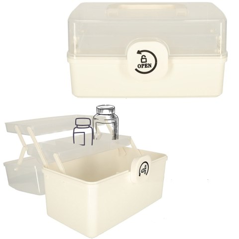 Organizer na leki pojemnik pudełko kasetka apteczka duży XL na zamek skrzynka 29x16x15cm Organizer na leki pojemnik pudełko kasetka apteczka duży XL na zamek skrzynka 29x16x15cm