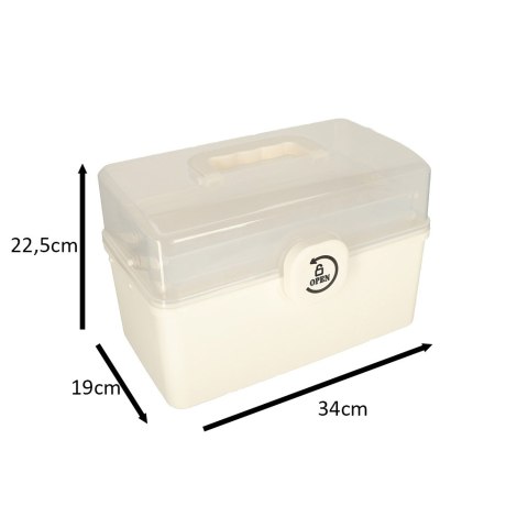 Organizer na leki pojemnik pudełko kasetka apteczka duży XXL na zamek skrzynka 34x19x22,5cm Organizer na leki pojemnik pudełko kasetka apteczka duży XXL na zamek skrzynka 34x19x22,5cm